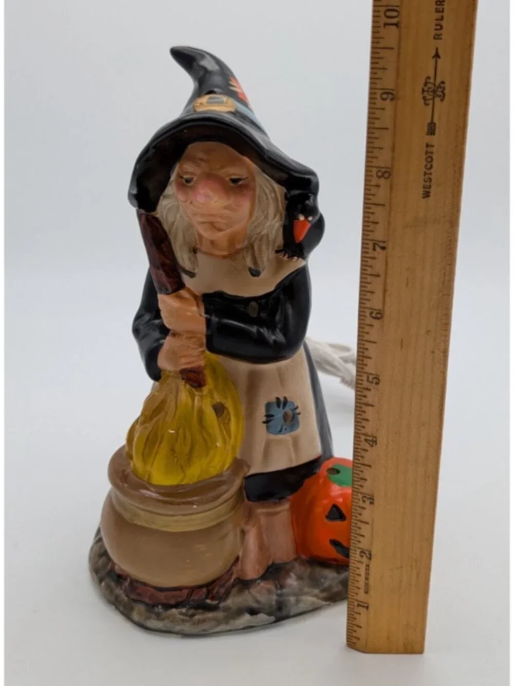 Vintage Witch Halloween Electric Light Stirring Cauldron  decor